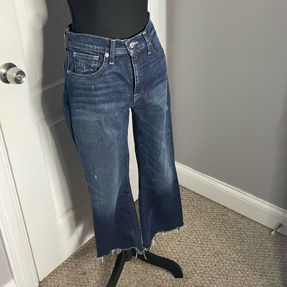 Lucky Brand high rise crop mini boot BRIDGET denim jeans size 6. Worn once.